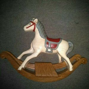 Vintage Homco Rocking Horse Wall Hanging